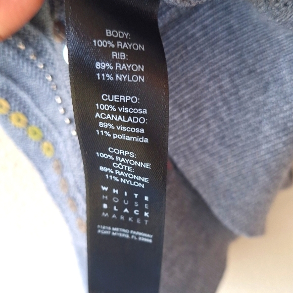 White House Black Market Gray Sequins Mockneck Women's Tank Top Size S - Picture 6 of 6